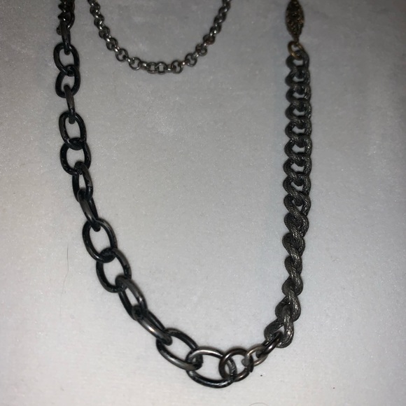 Ladies two chain metal necklace - Picture 3 of 6